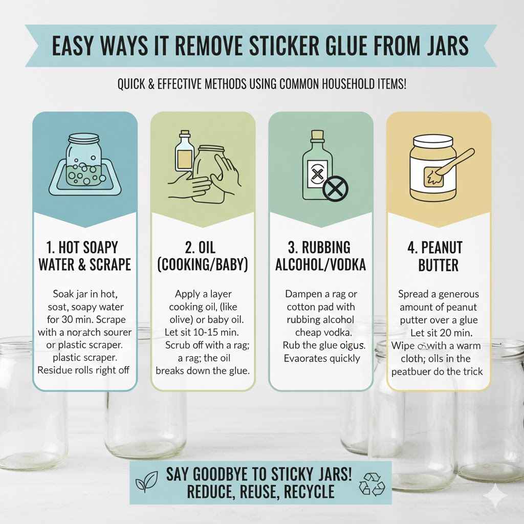 Easy Ways to Remove Sticker Glue from Jars