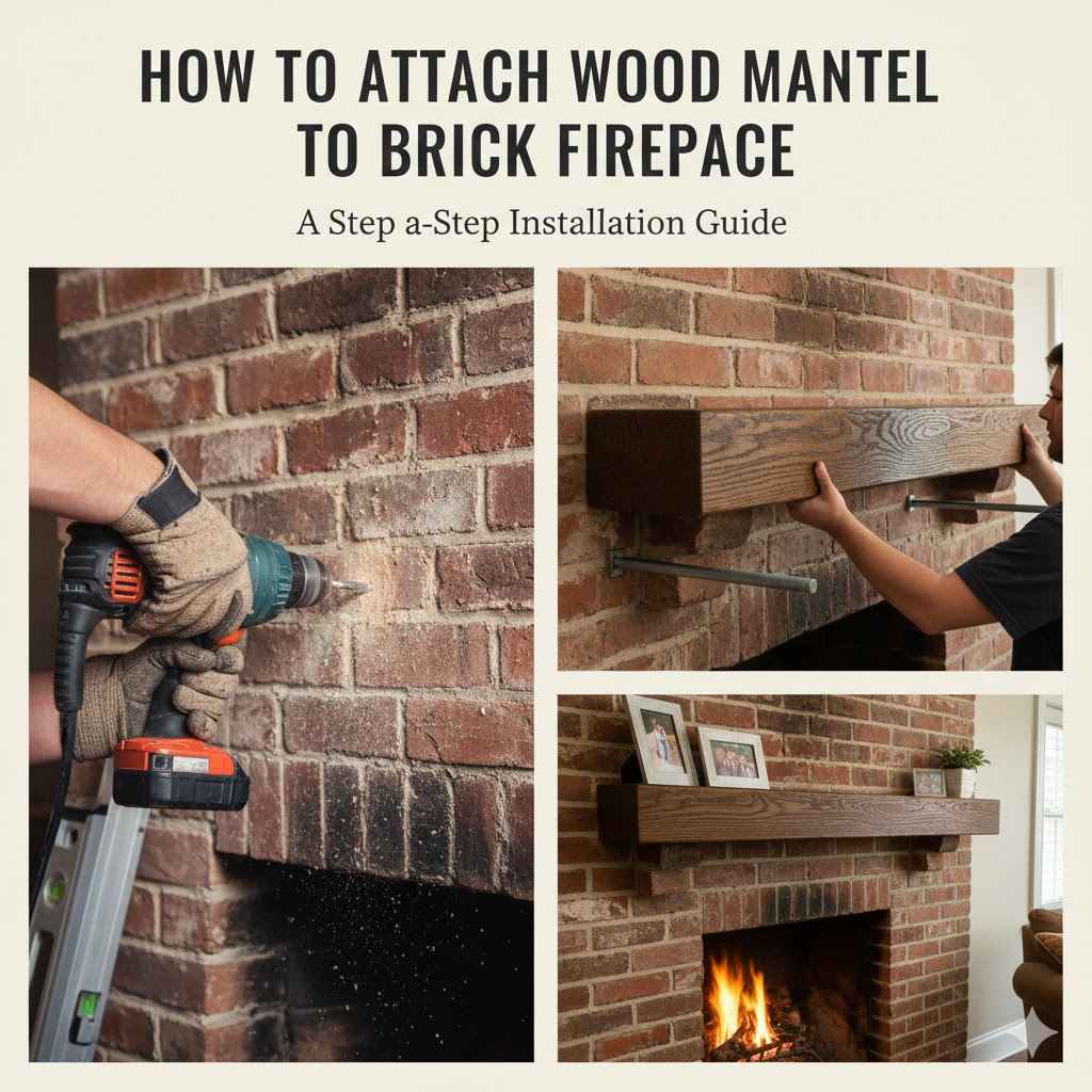 How to Attach Wood Mantel Brick Fireplace