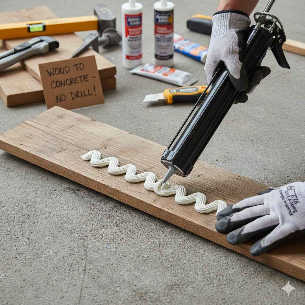 How to Attach Wood to Concrete No Drilling