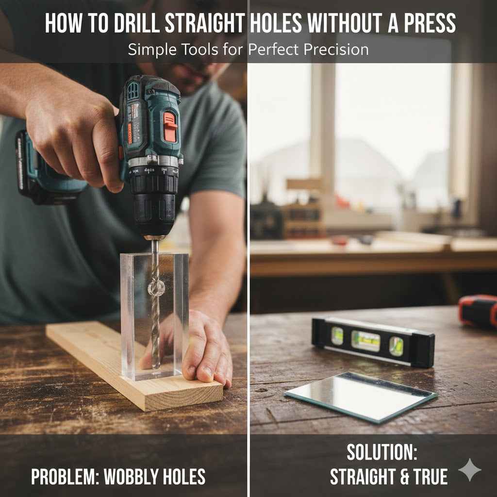 How to Drill Straight Holes Without a Press