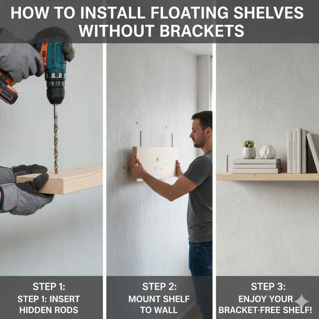 How to Install Floating Shelves Without Brackets