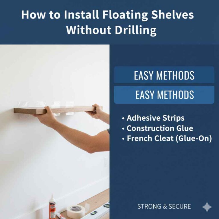 How to Install Floating Shelves Without Drilling