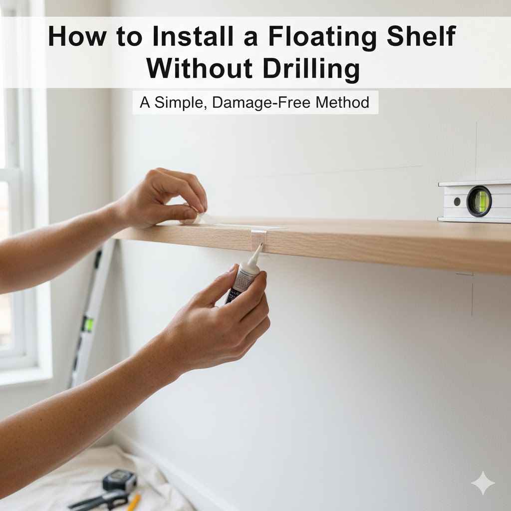 How to Install a Floating Shelf Without Drilling