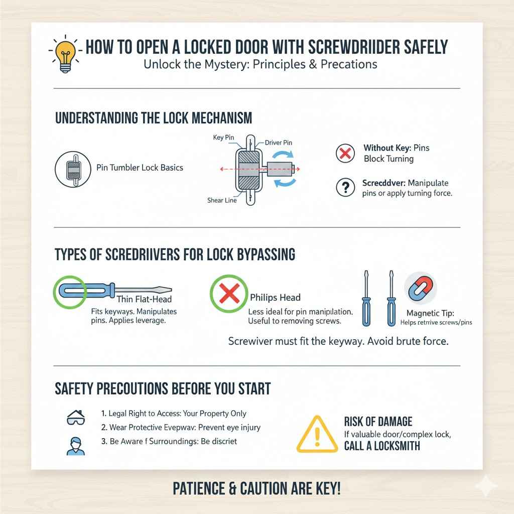 How to Open a Locked Door with a Screwdriver Safely