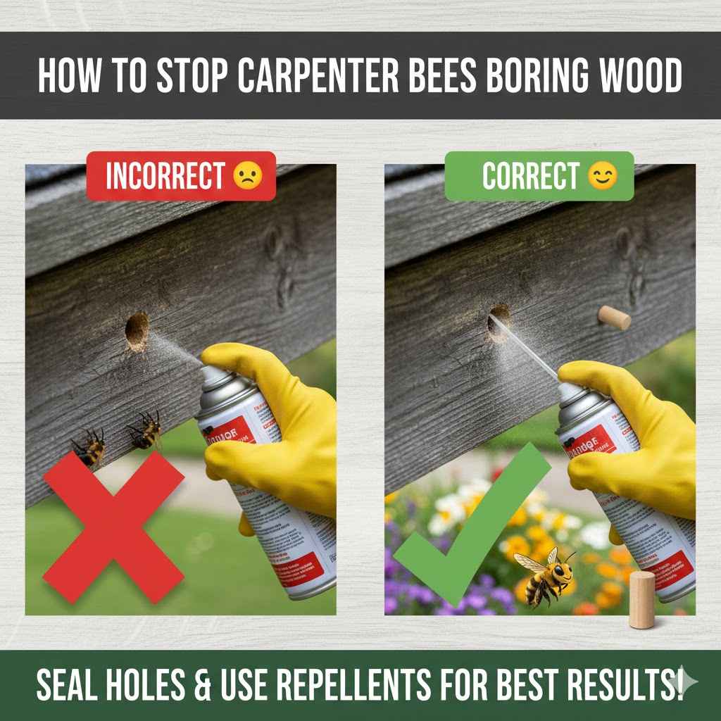 How to Stop Carpenter Bees Boring Wood