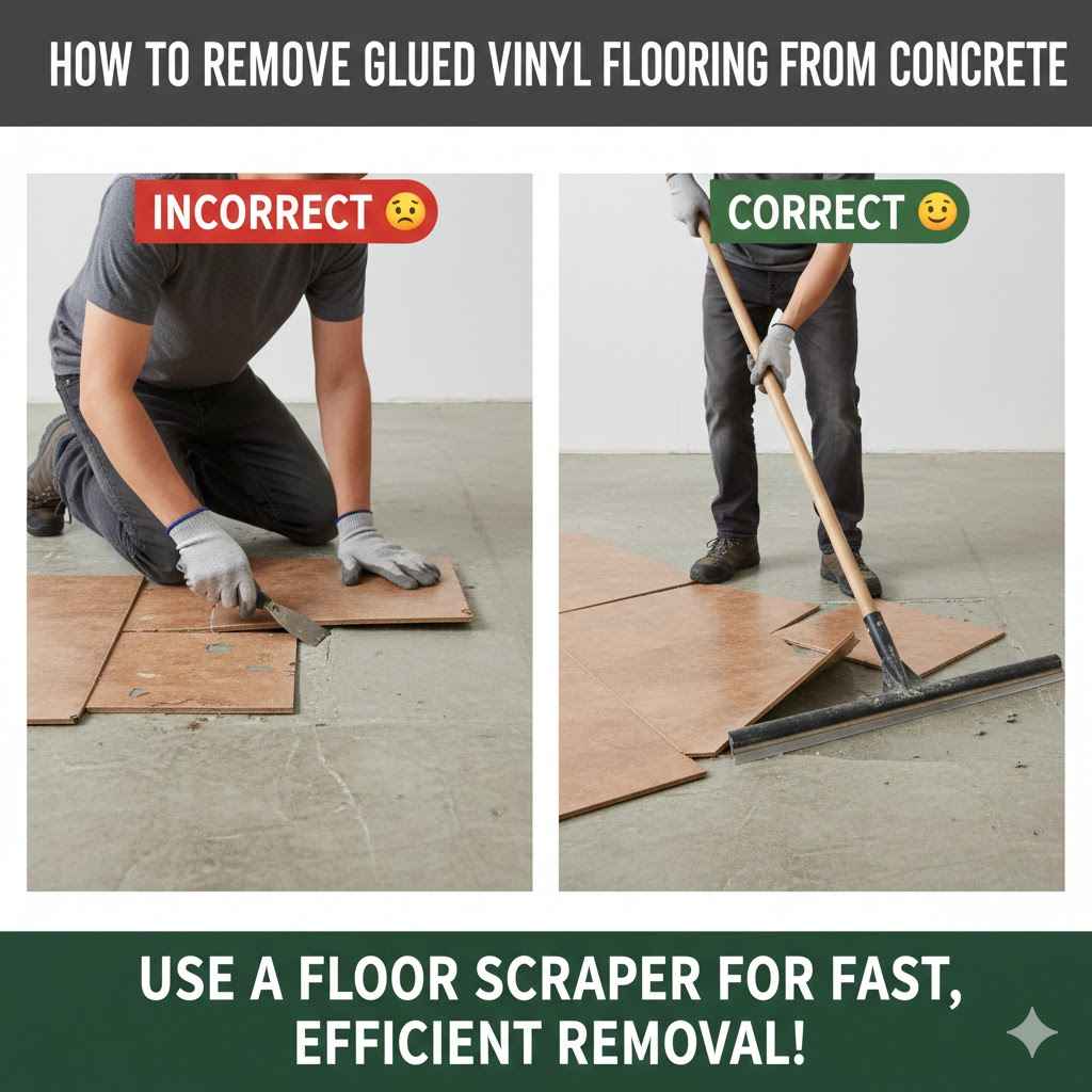 How to Remove Glued Vinyl Flooring From Concrete