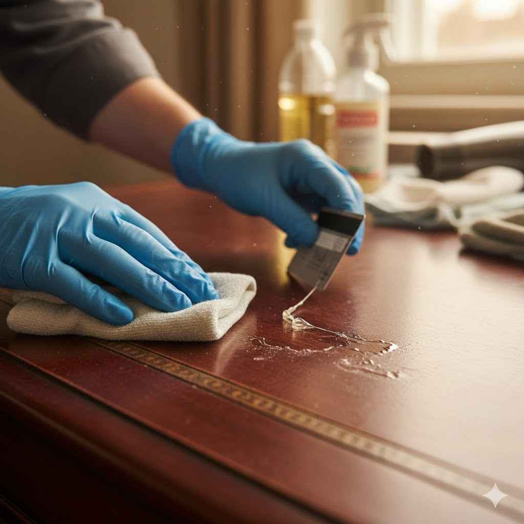 How to Remove Sticky Residue From Wood Furniture