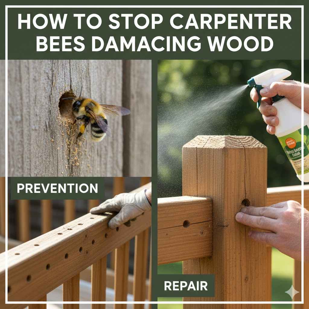 How to Stop Carpenter Bees Damaging Wood