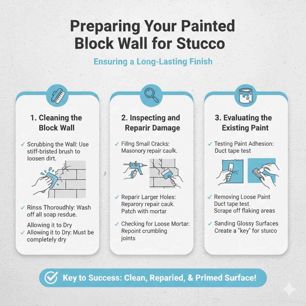 Preparing Your Painted Block Wall for Stucco