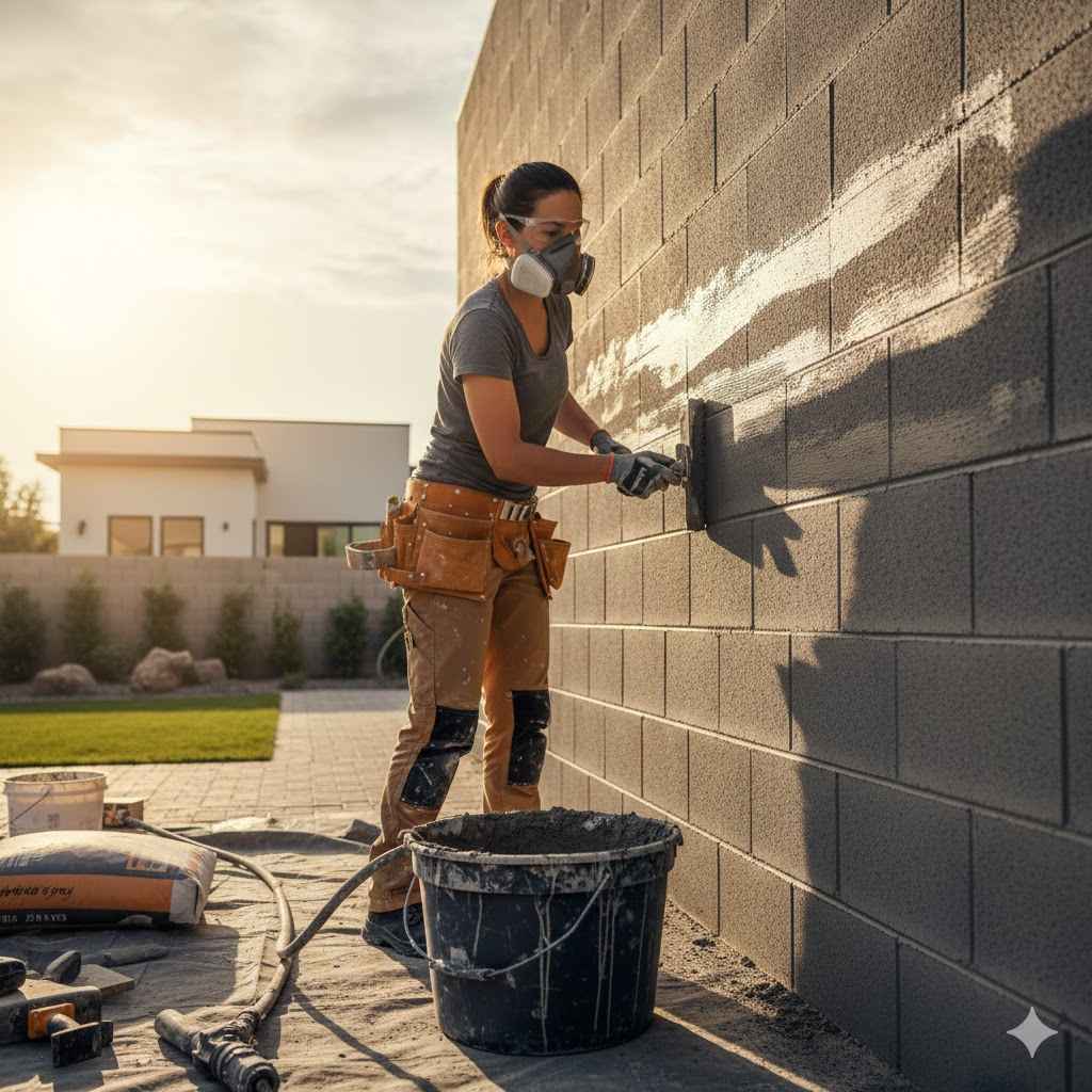 How to Stucco a Painted Block Wall Properly