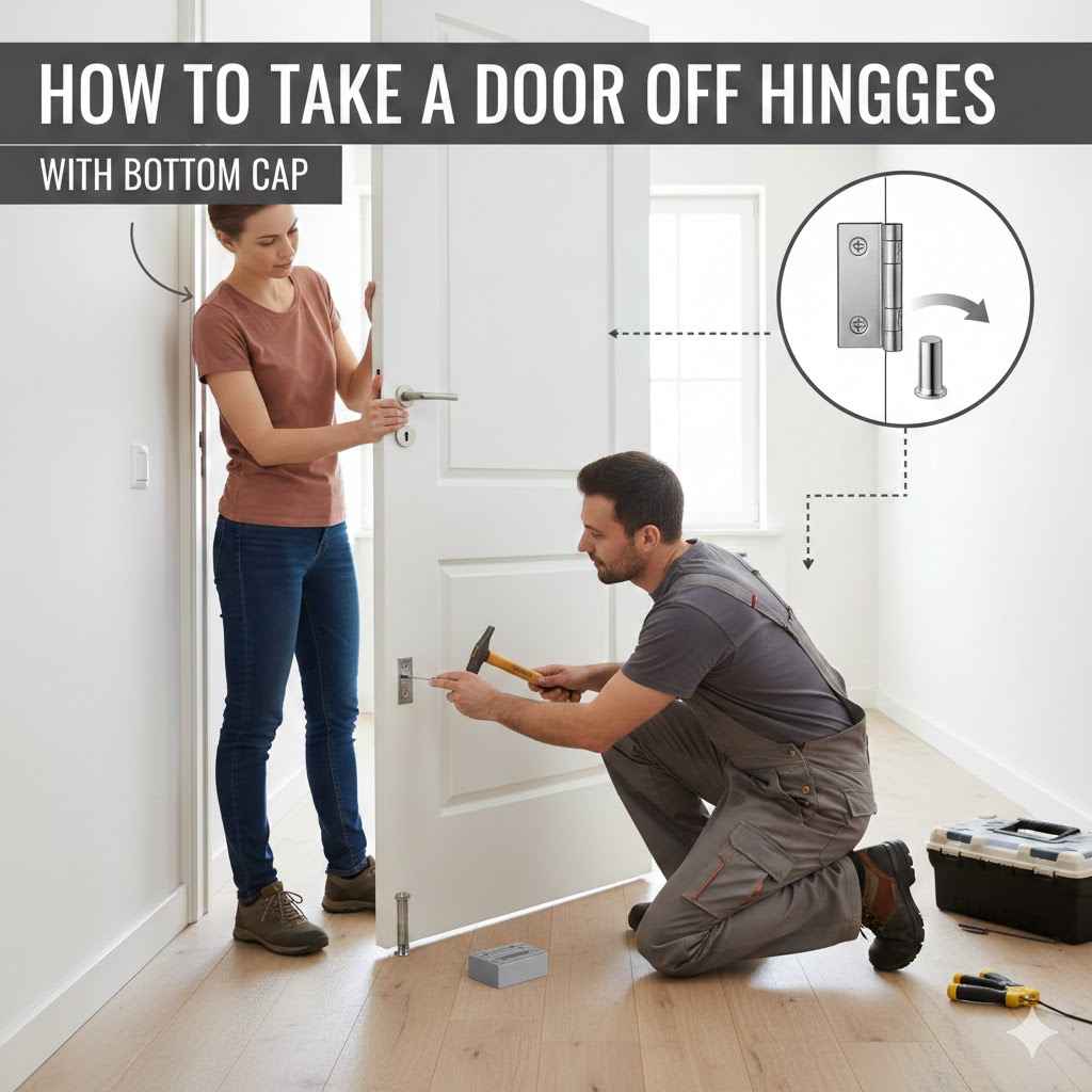 How to Take a Door Off Hinges With Bottom Cap