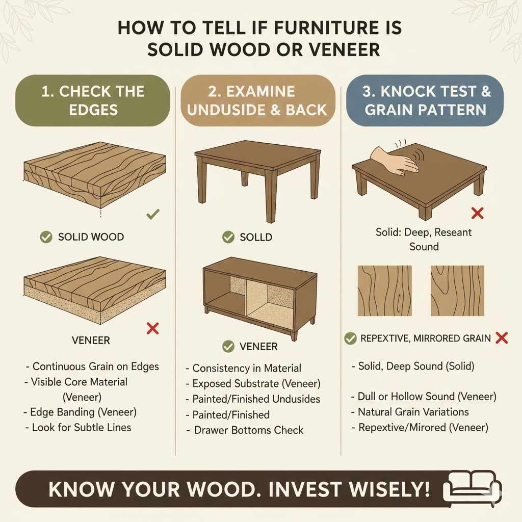 How to Tell Solid Wood From Veneer Furniture