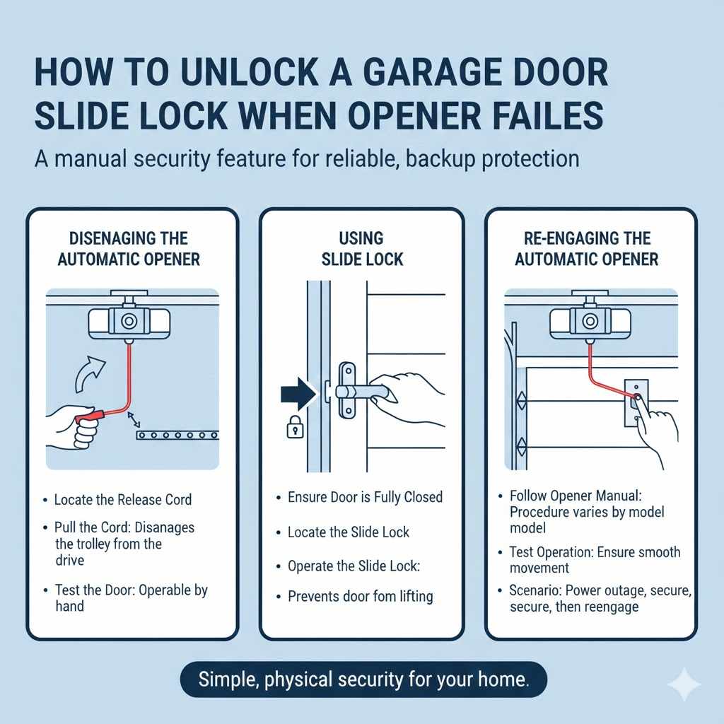 How to Unlock a Garage Door Slide Lock When Opener Fails