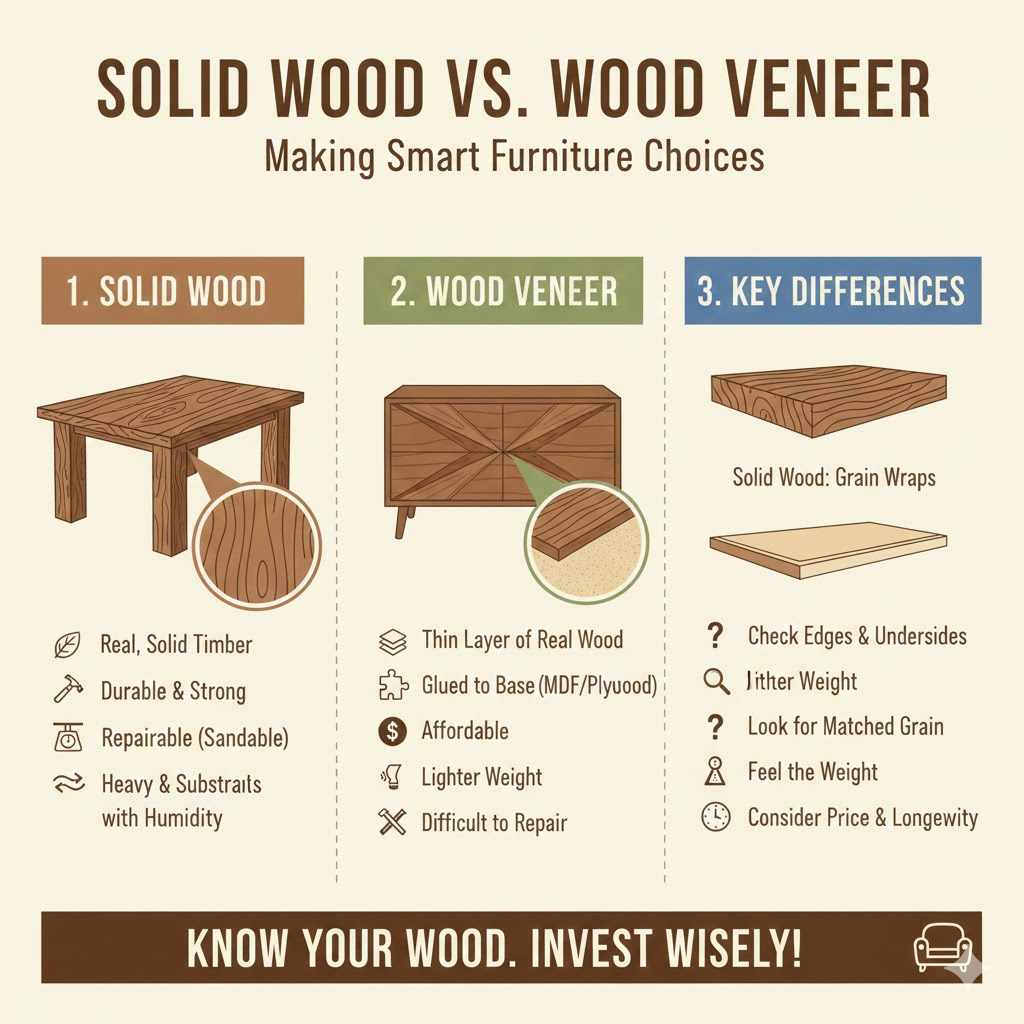 Identifying Solid Wood vs. Wood Veneer

