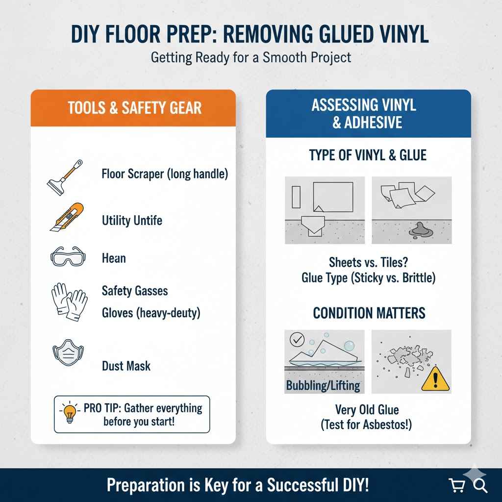 Preparing To Remove Glued Vinyl Flooring