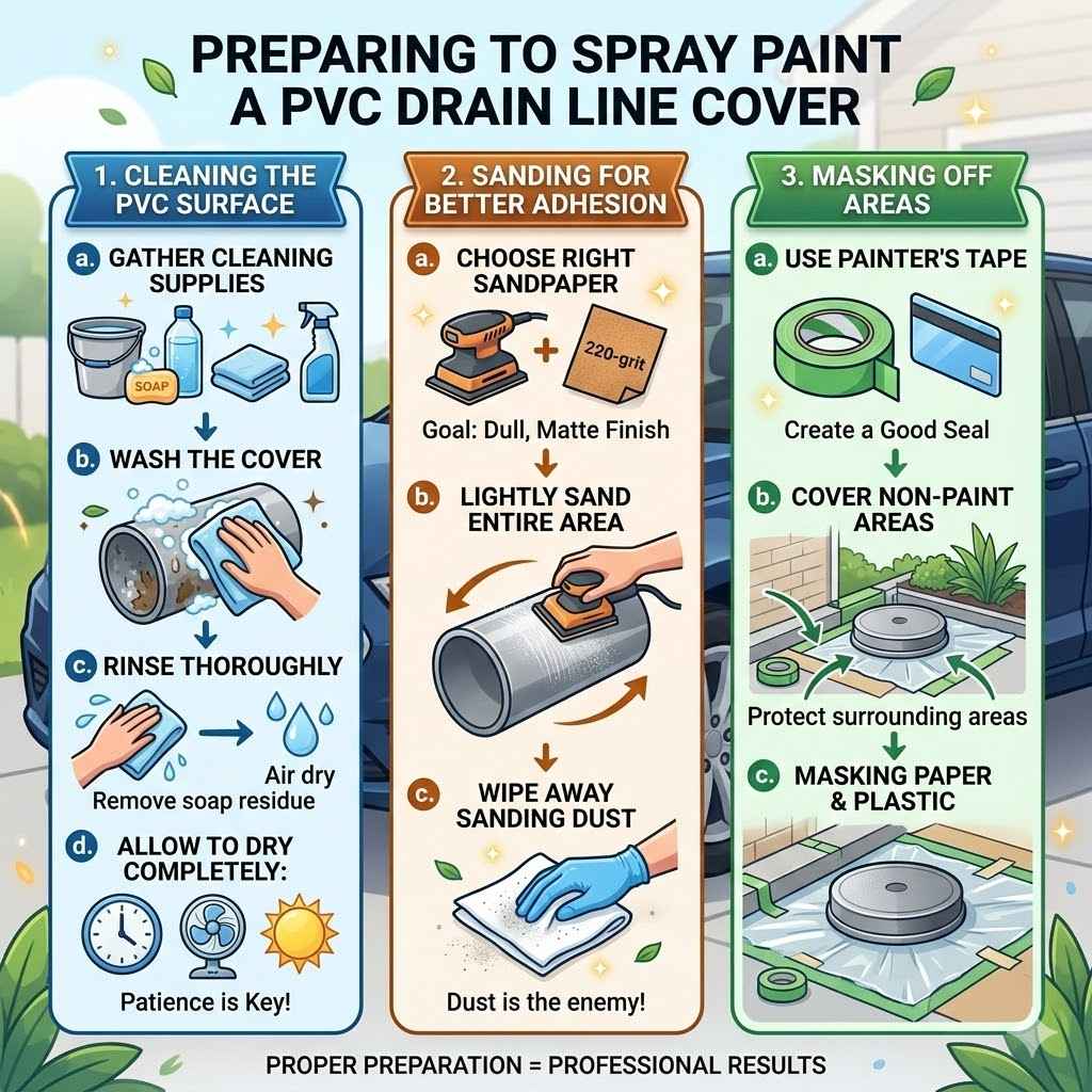 Preparing To Spray Paint A PVC Drain Line Cover