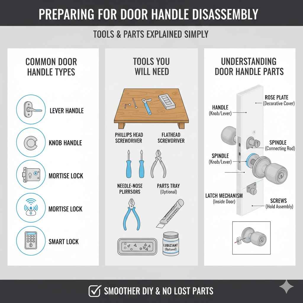 Preparing to Disassemble Your Door Handle