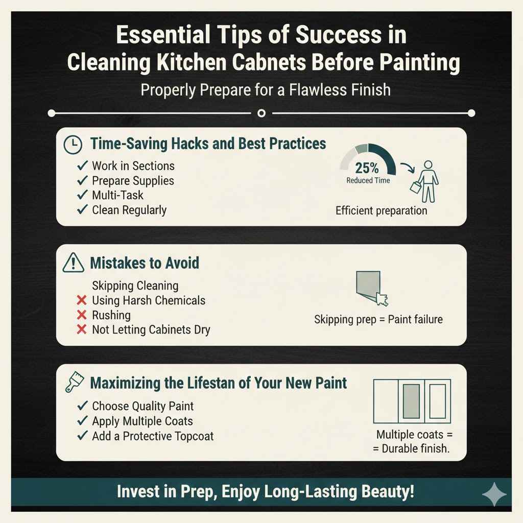 Essential Tips for Success in Cleaning Kitchen Cabinets Before Painting Properly