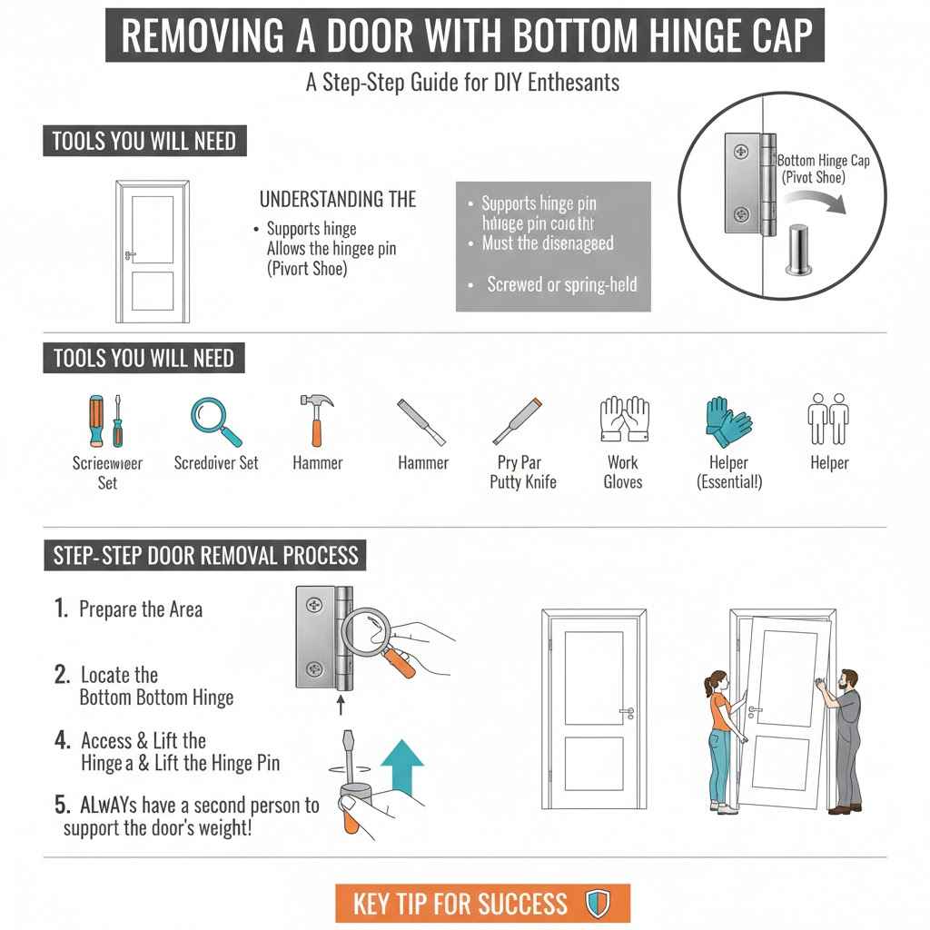 Removing a Door With Bottom Hinge Cap