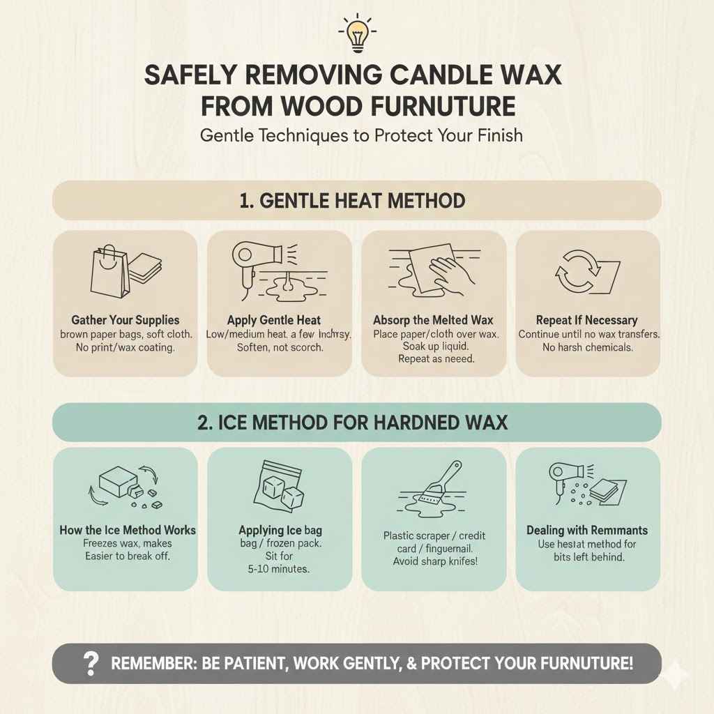 Safely Removing Candle Wax from Wood Furniture