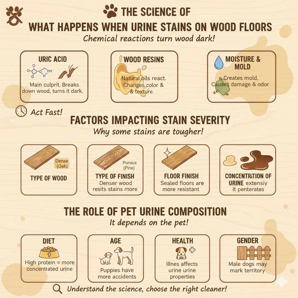 The Science of Black Urine Stains on Wood Floors