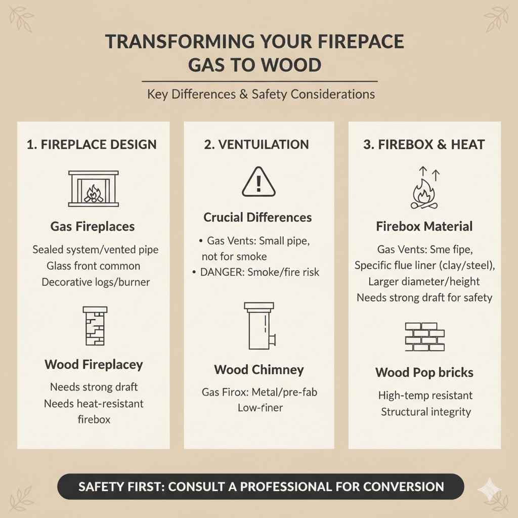 Transforming Your Fireplace Gas to Wood