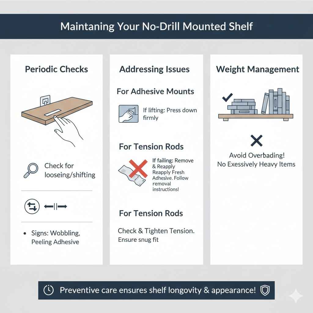 Maintaining Your No-Drill Mounted Shelf