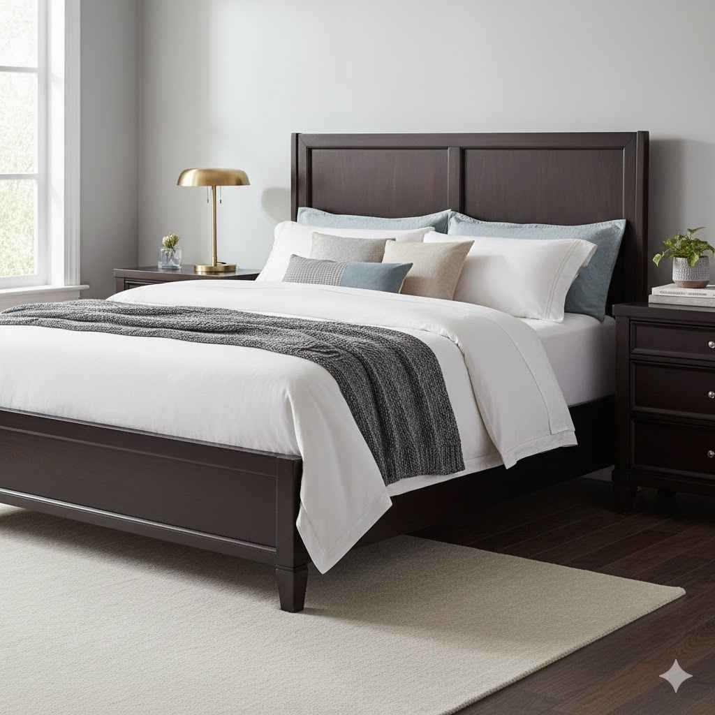 What Color Bedding Goes with Dark Wood Furniture?