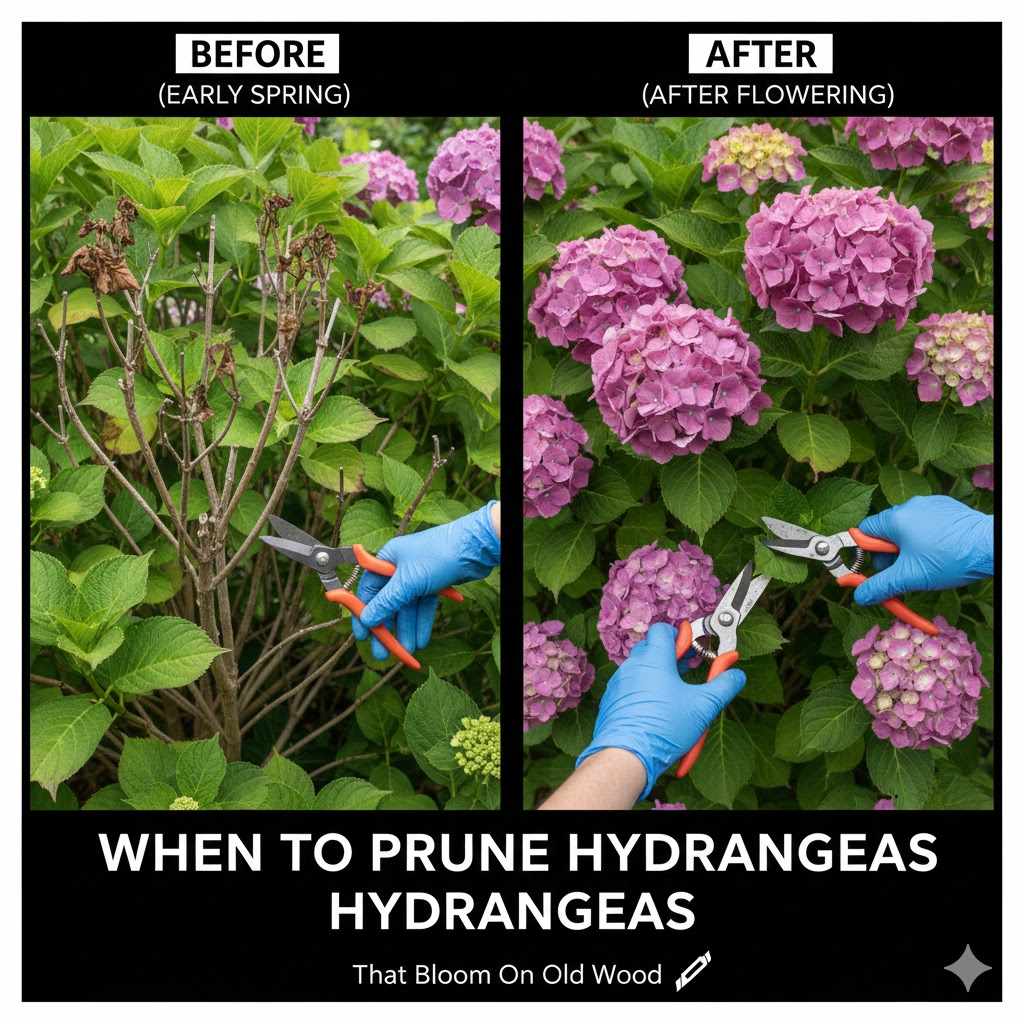 When to Prune Hydrangeas That Bloom on Old Wood