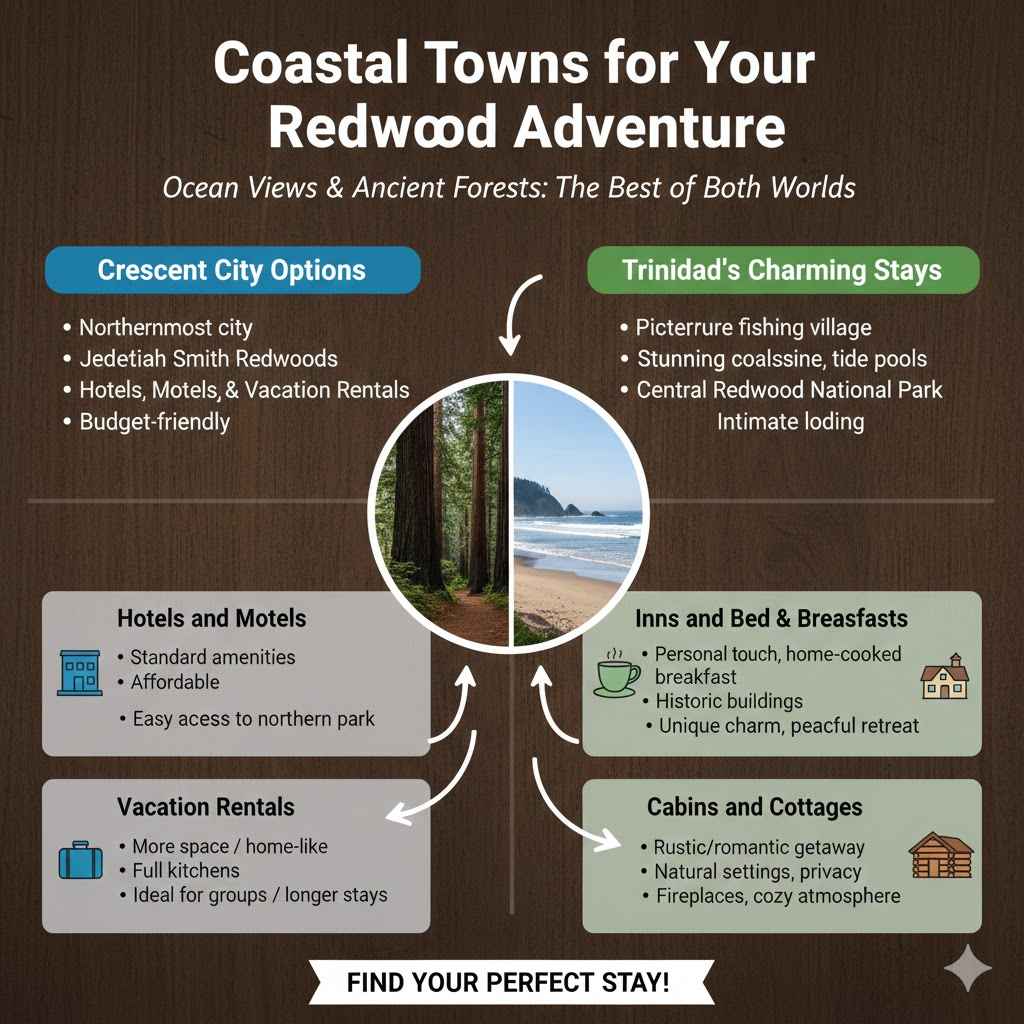 Coastal Towns for Your Redwood Adventure