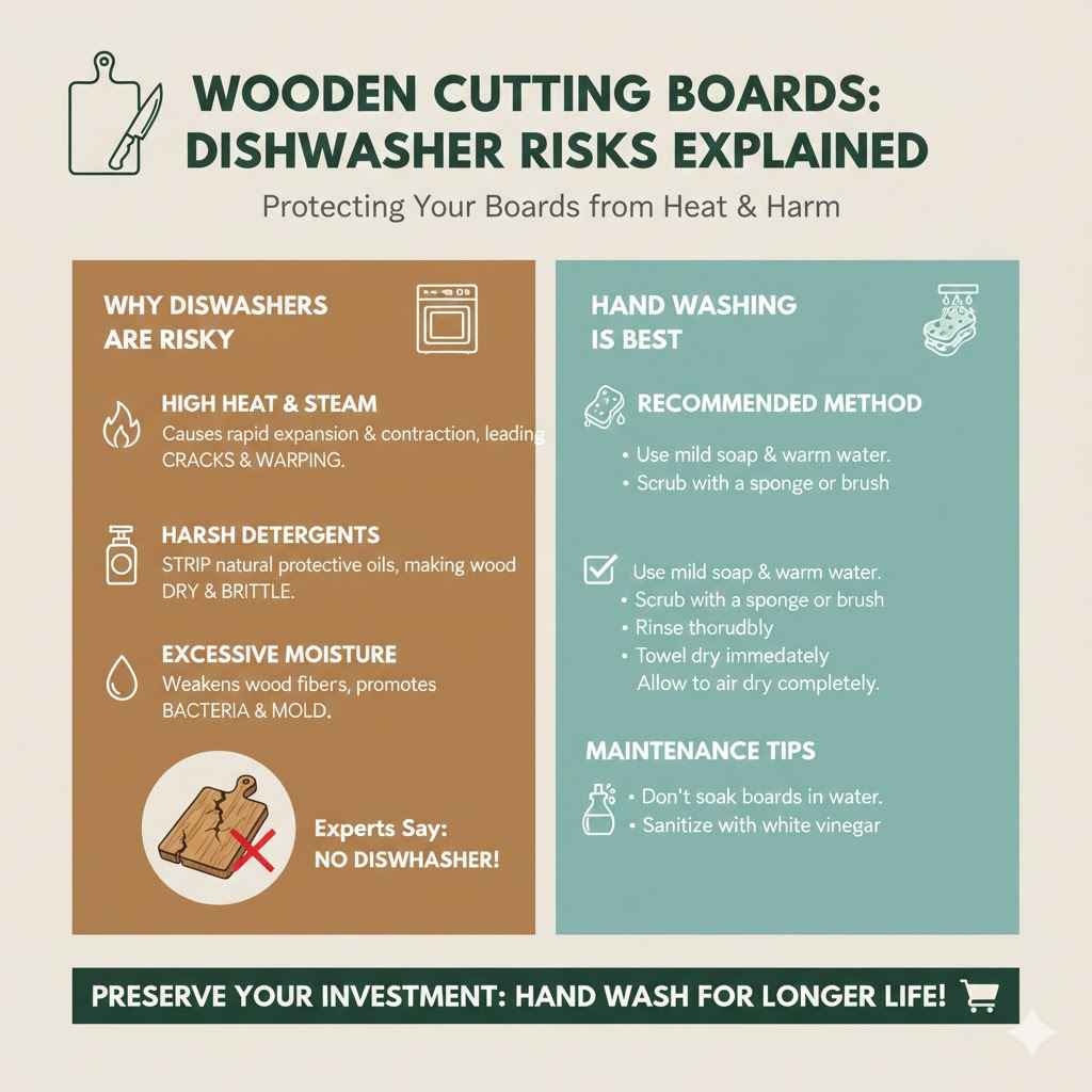 Why Dishwashers Are Risky for Wooden Cutting Boards