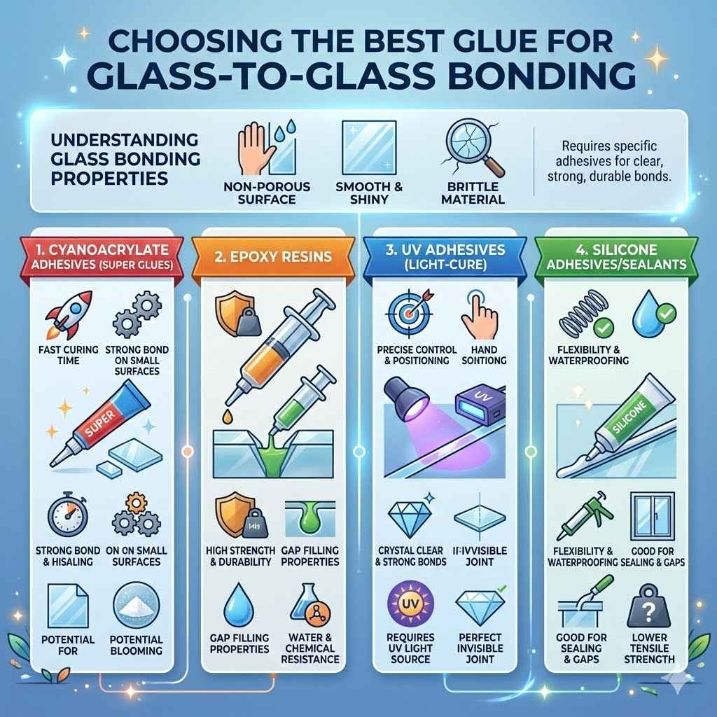 Choosing the Best Glue for Glass-to-Glass Bonding