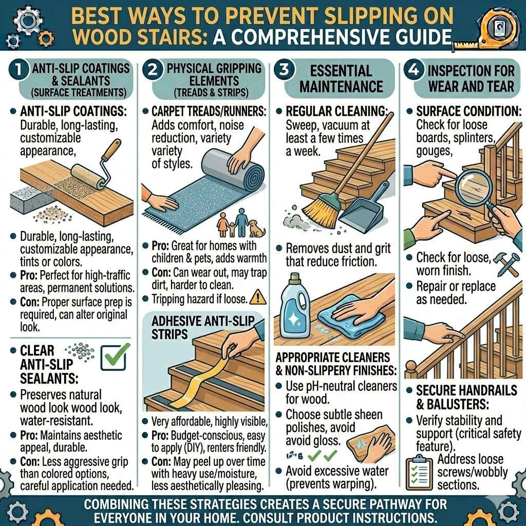 Best Ways to Prevent Slipping on Wood Stairs