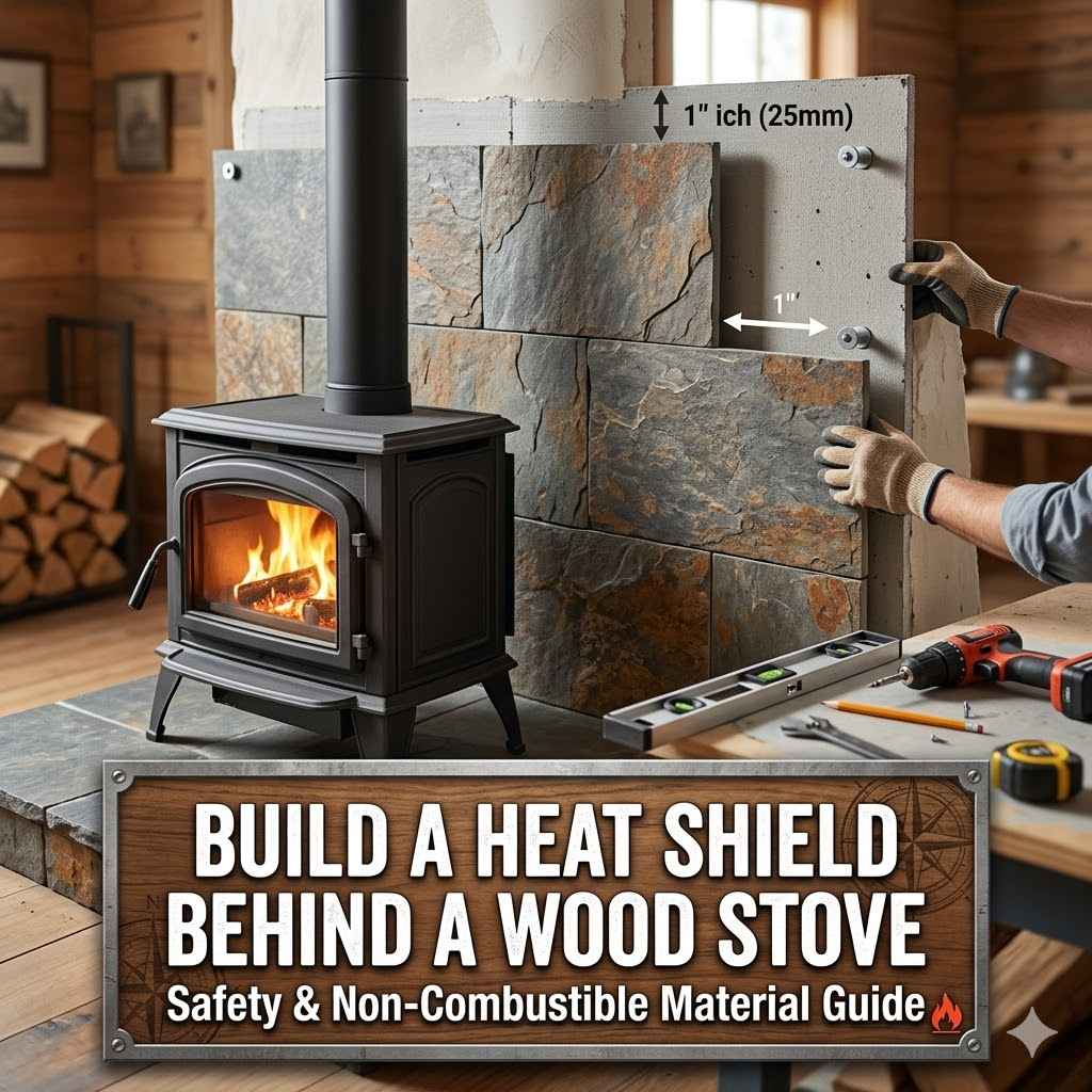 Build a Heat Shield Behind a Wood Stove