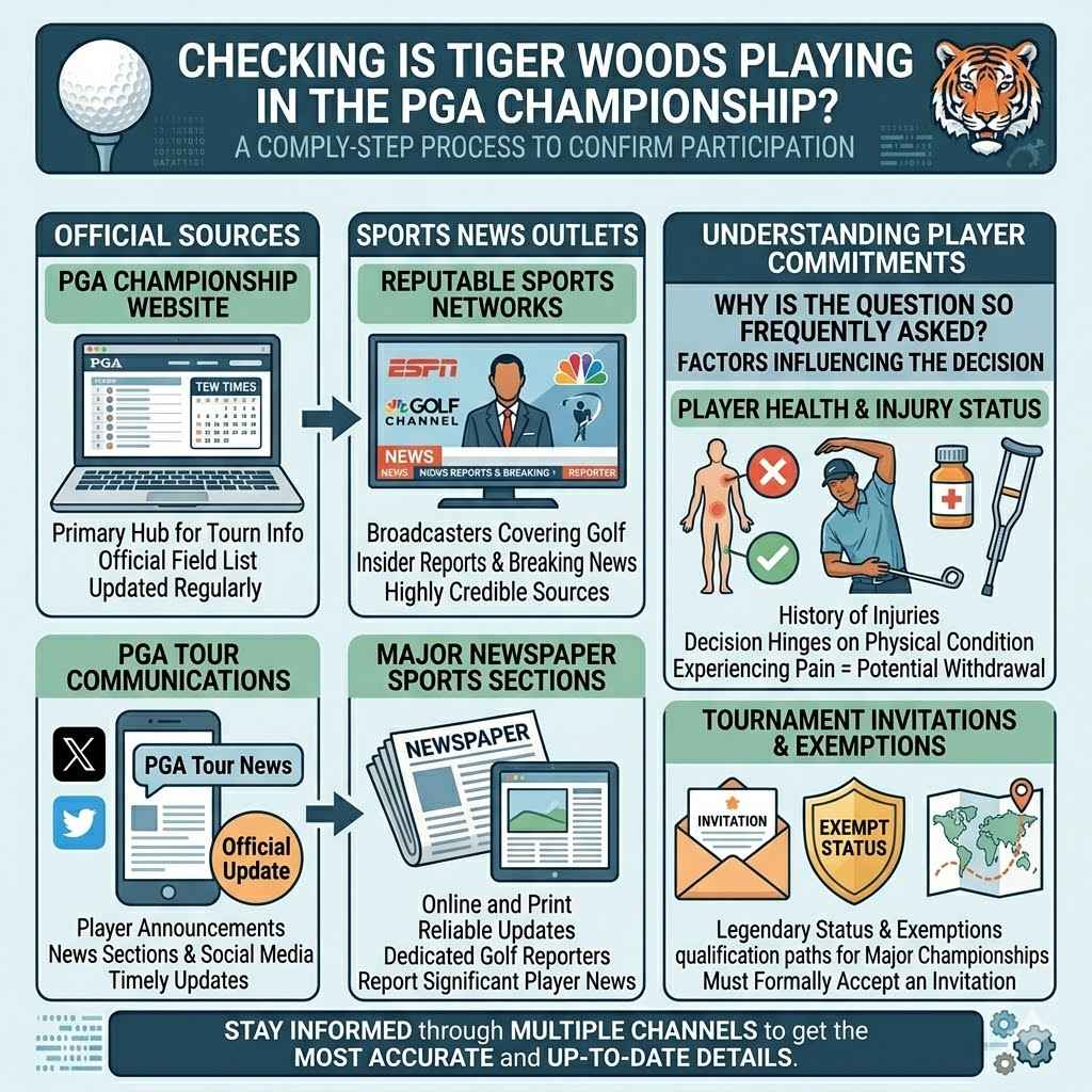 Checking Is Tiger Woods Playing in the PGA Championship Status