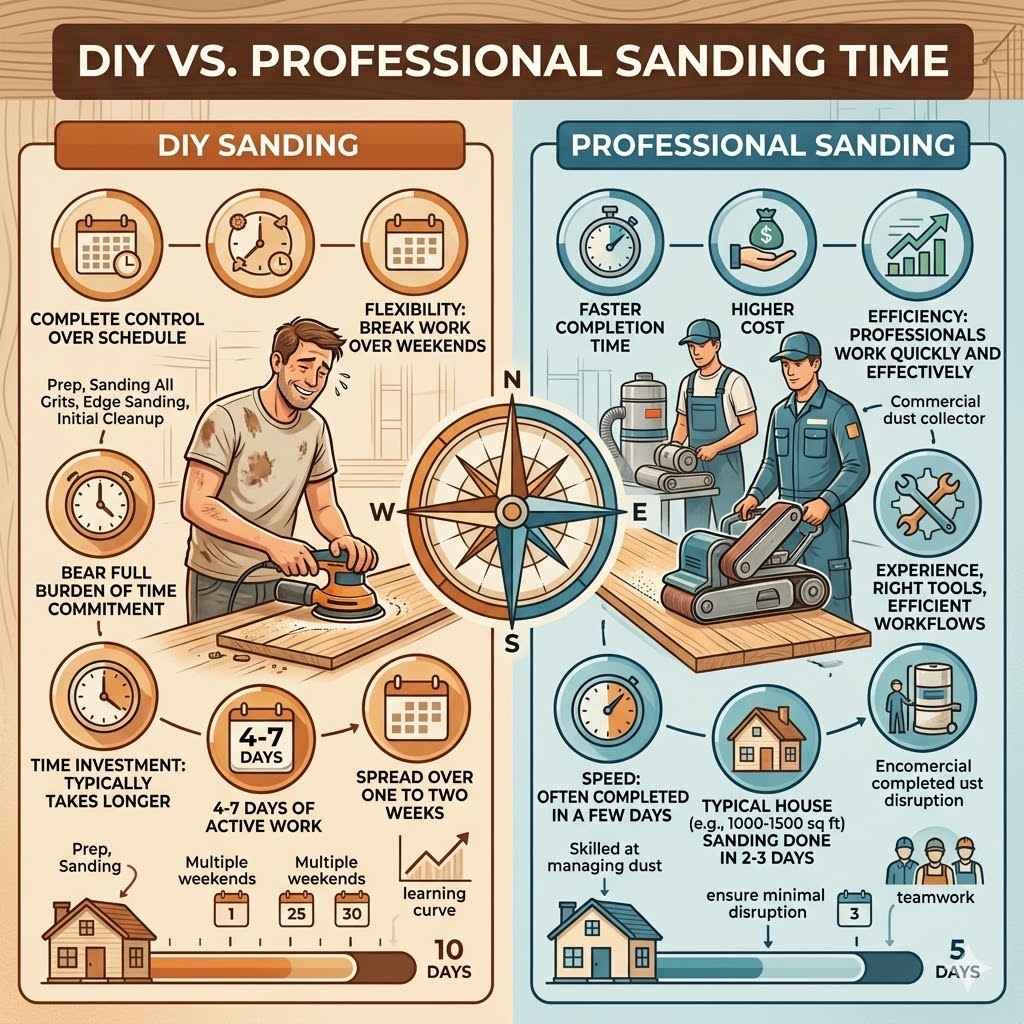 DIY vs. Professional Sanding Time