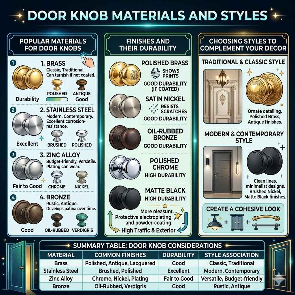 Door Knob Materials and Styles
