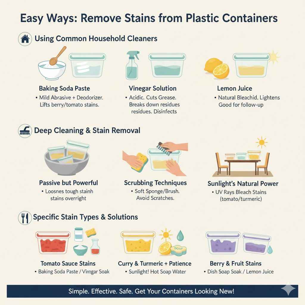 Easy Ways How to Remove Stains from Plastic Containers
