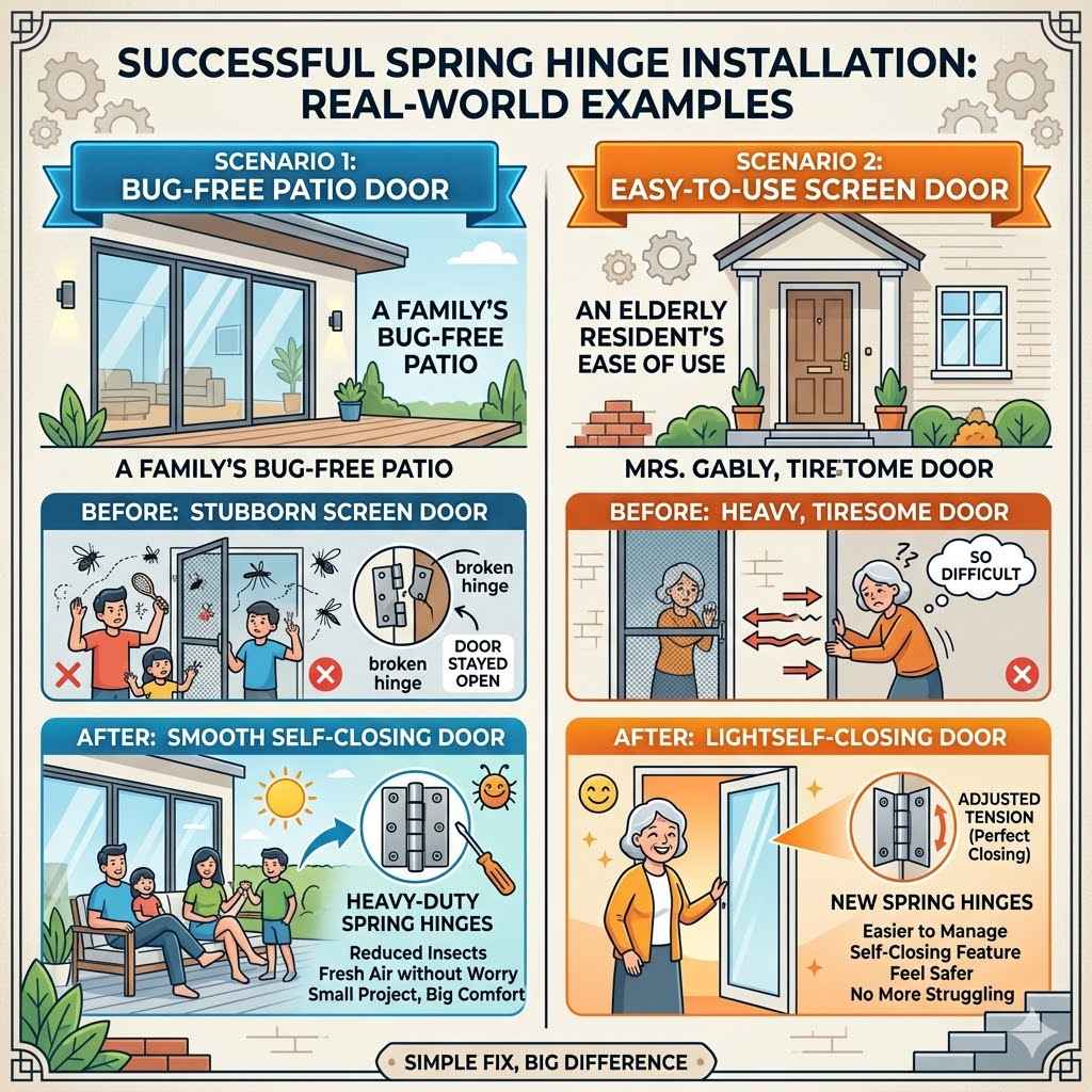 Examples of Successful Spring Hinge Installation