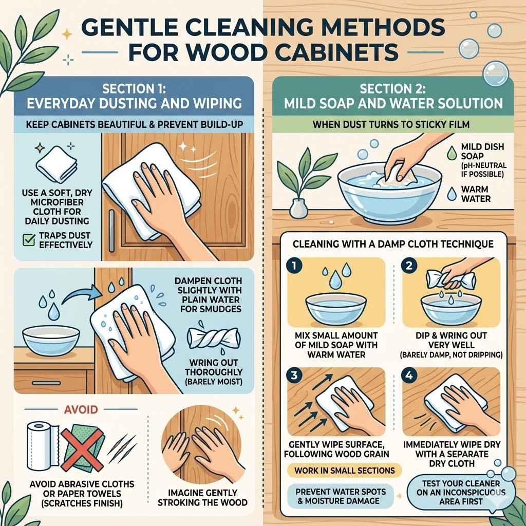 Gentle Cleaning Methods for Wood Cabinets