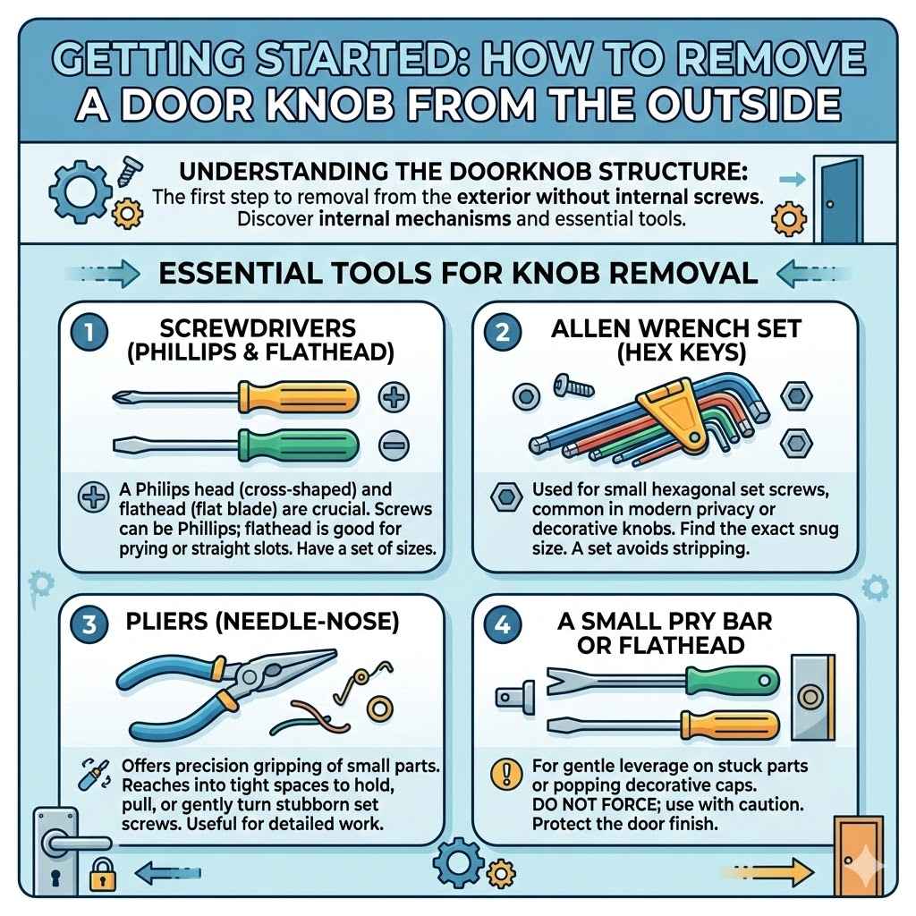 Getting Started How to Remove a Door Knob From the Outside