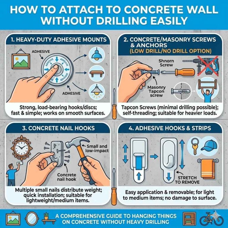 How To Attach To Concrete Wall Without Drilling Easily