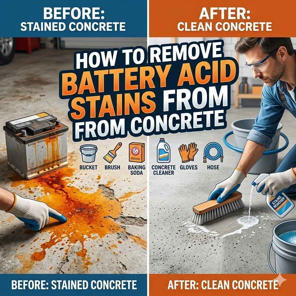 How To Remove Battery Acid Stains From Concrete