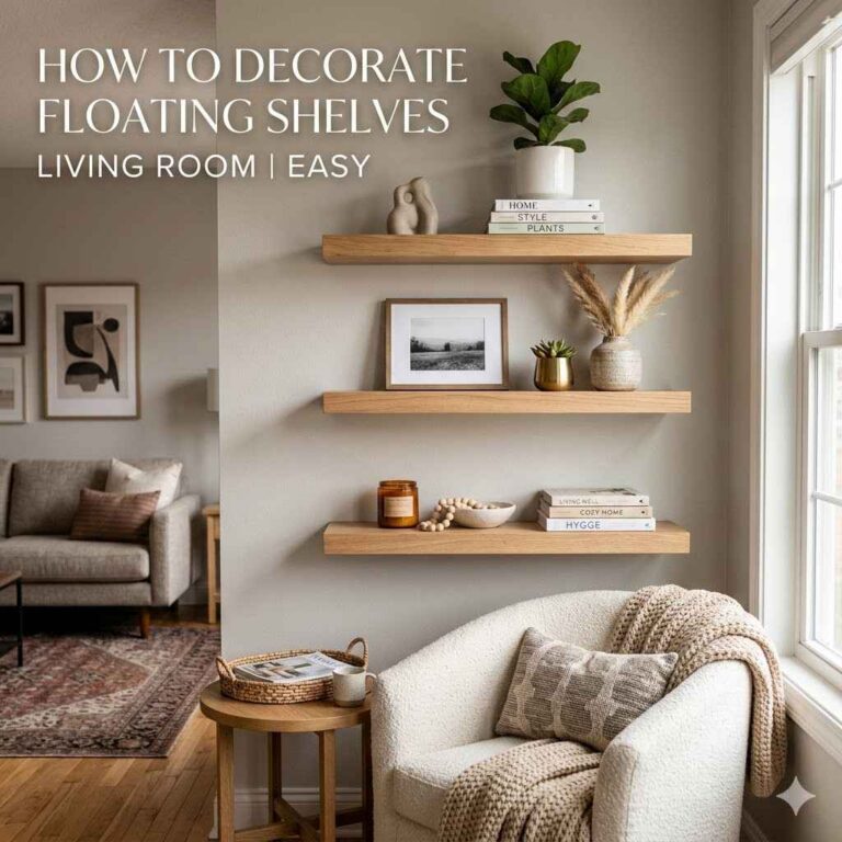How to Decorate Floating Shelves Living Room Easy