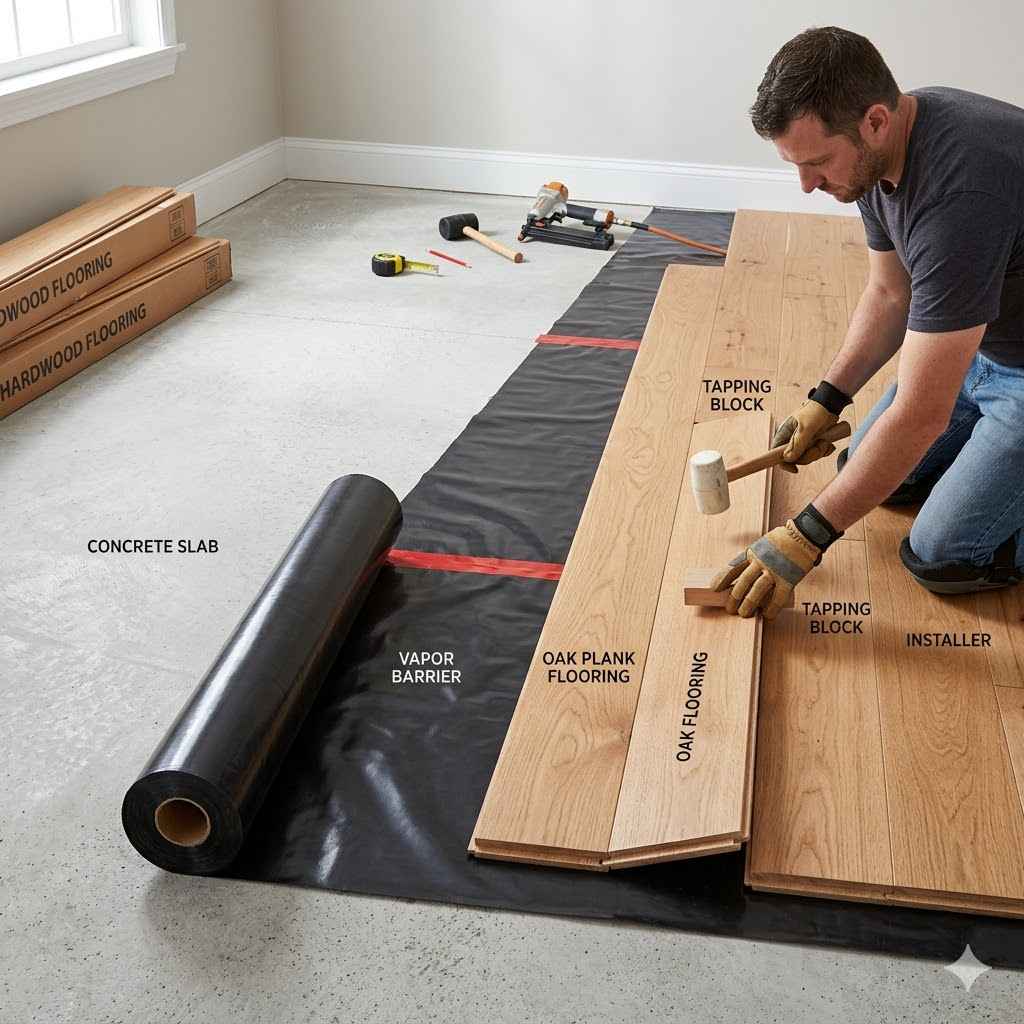 How to Install Wood Flooring on Concrete Slab