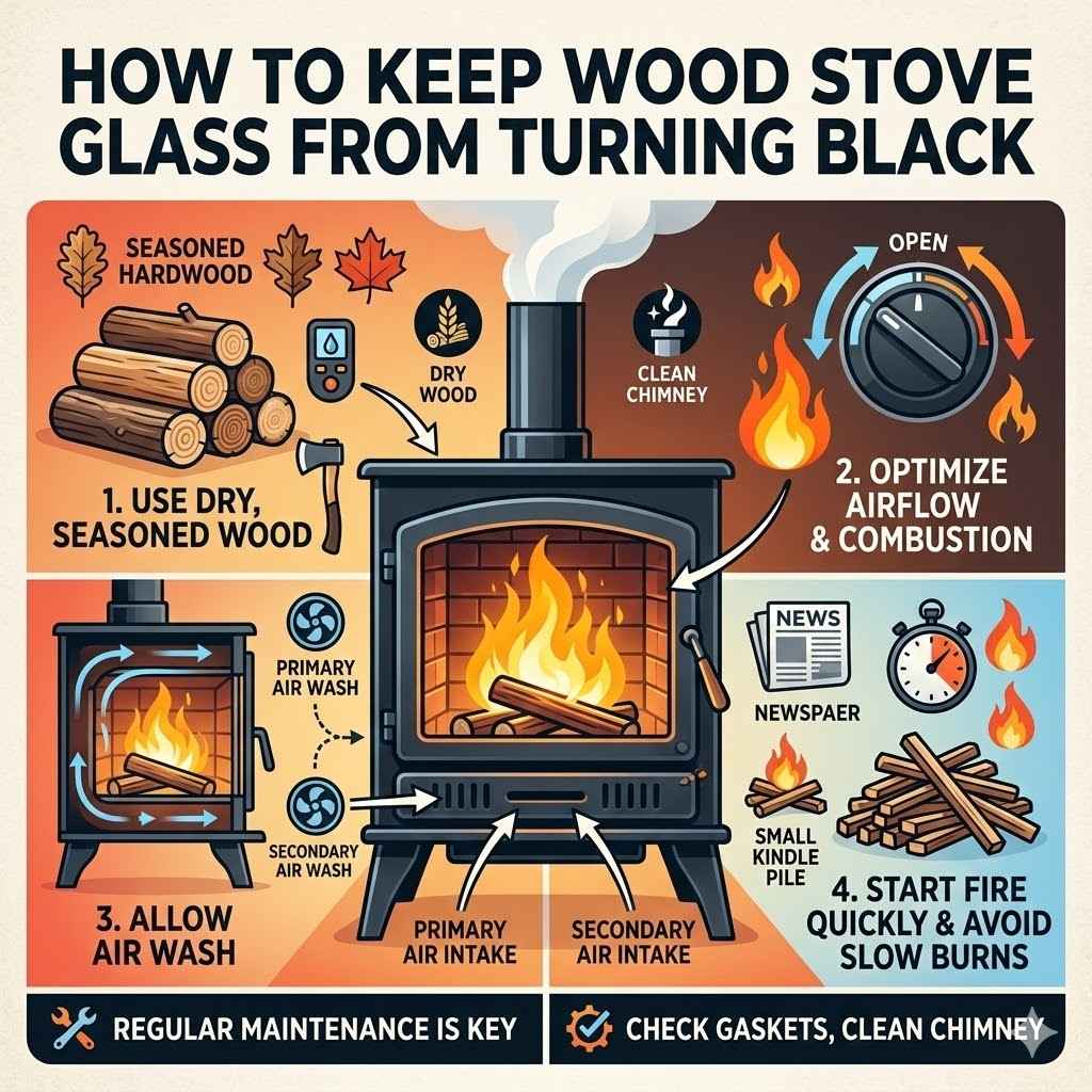 How to Keep Wood Stove Glass from Turning Black