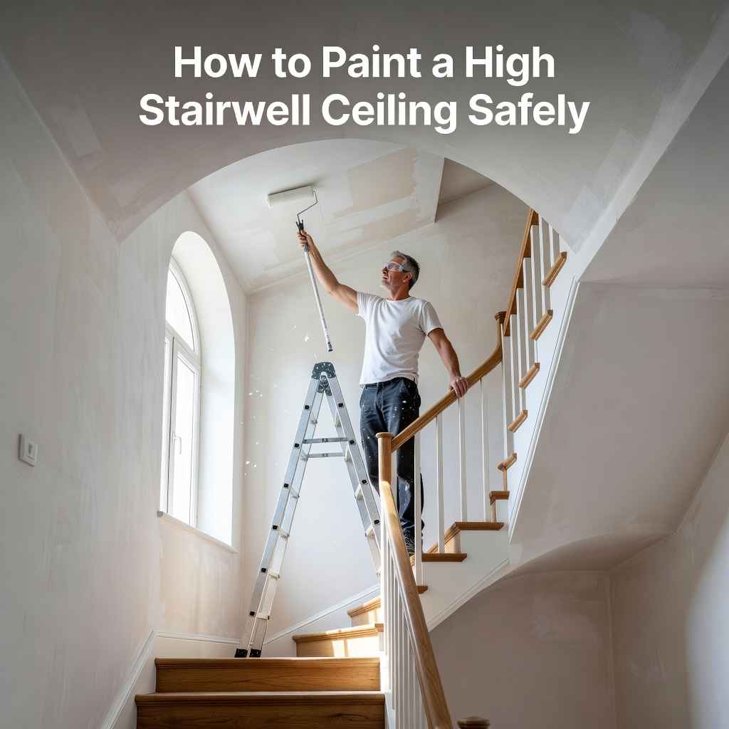 How to Paint a High Stairwell Ceiling Safely