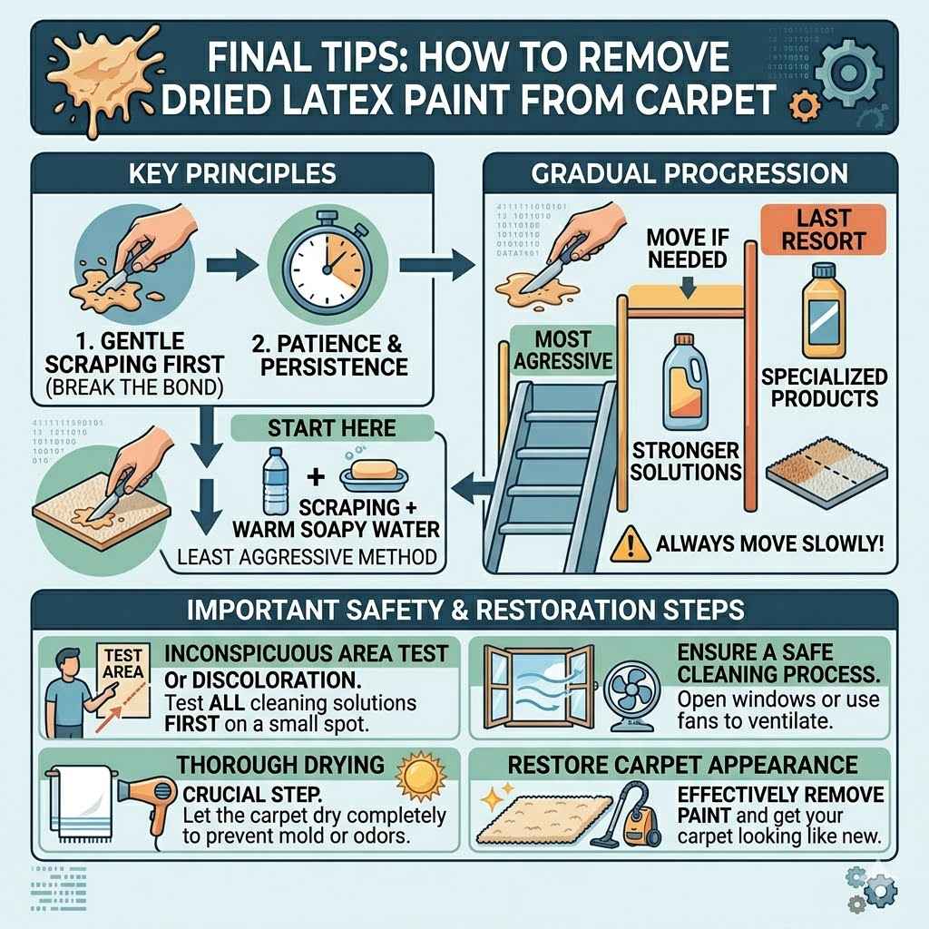How to Remove Dried Latex Paint from Carpet Final Tips