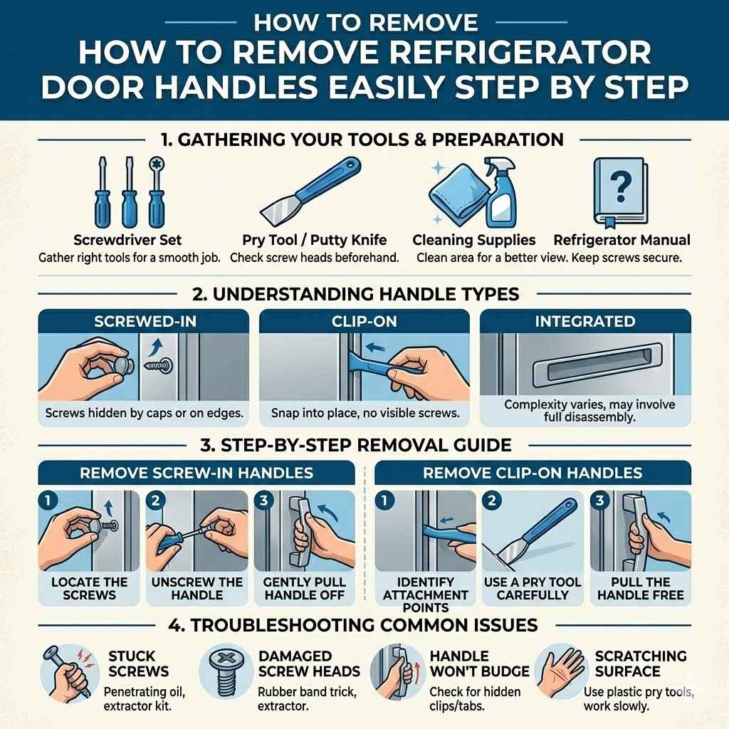How to Remove Refrigerator Door Handles Easily Step By Step