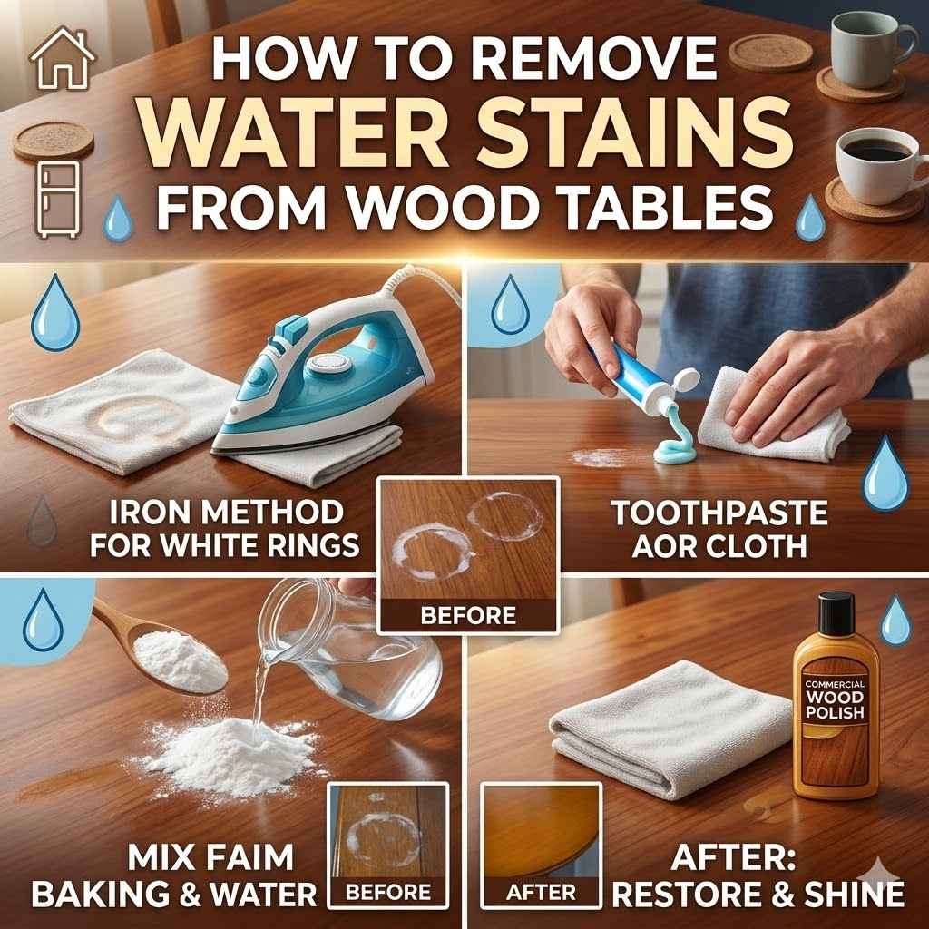 How to Remove Water Stains From Wood Tables